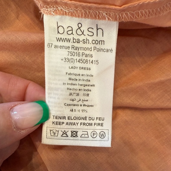 ba&sh Teoli open tie back patterned Midi Dress Pink 45110 - Picture 14 of 16